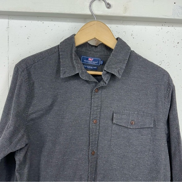 Vineyard Vines Men’s Large Speckled Charcoal Gray Long Sleeve Button Down Shirt - Picture 2 of 9